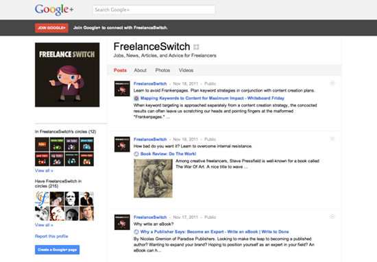 FreelanceSwitch on Google+