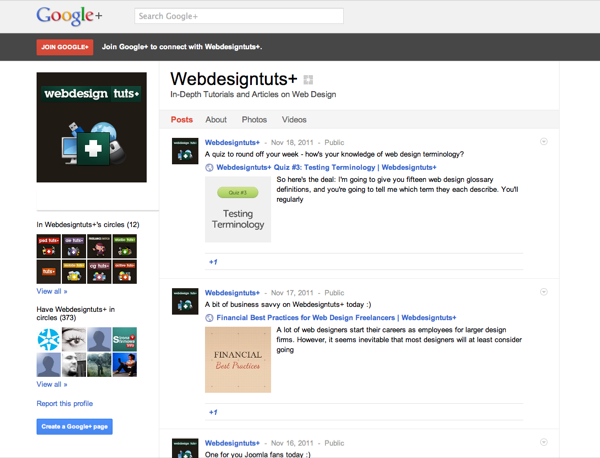 Webdesigntuts+ on Google+