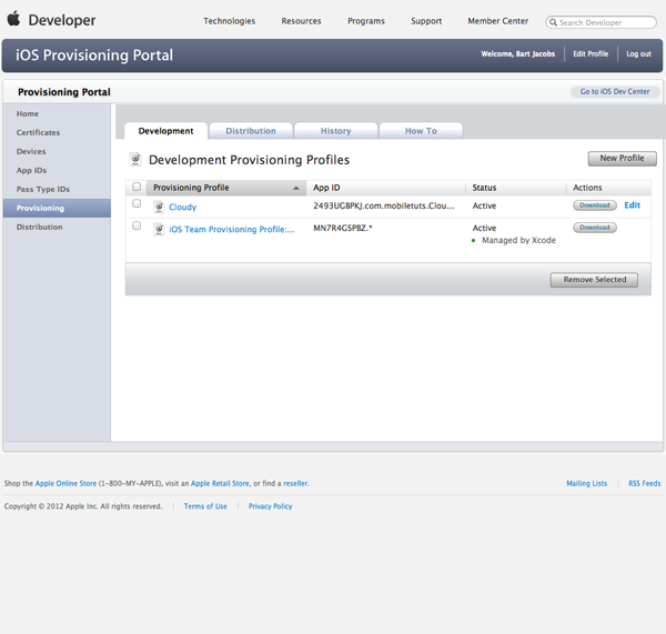 Working with iCloud: Creating a Provisioning Profile 3 - Figure 9